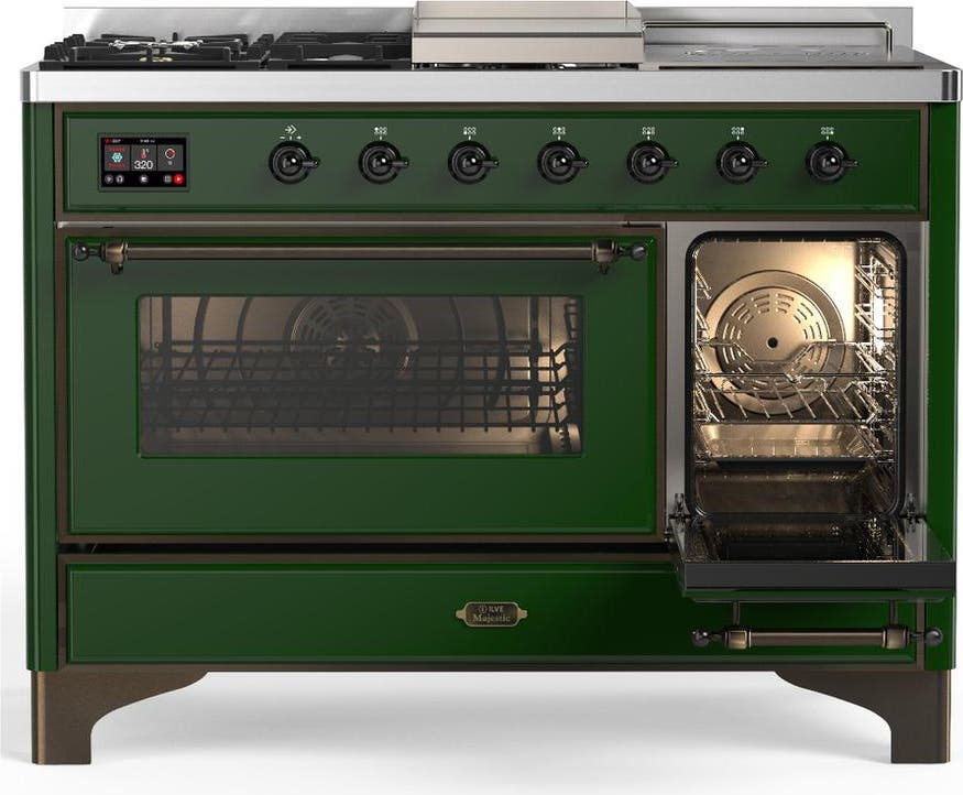 Ilve UM48FSNR3EGBLP Emerald Green With Burnished Trim, Liquid Propane
