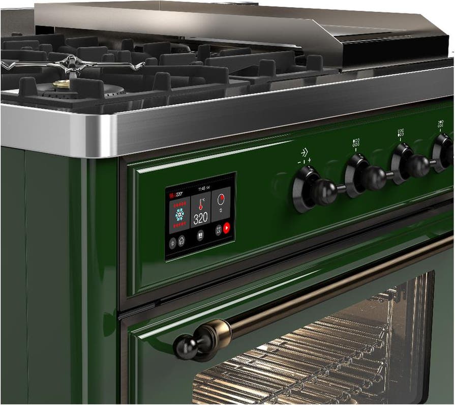 Ilve UM48FSNR3EGBLP Emerald Green With Burnished Trim, Liquid Propane