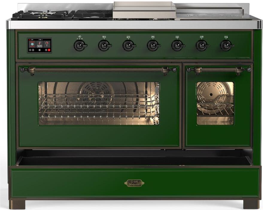 Ilve UM48FSNR3EGB Emerald Green With Burnished Trim, Natural Gas