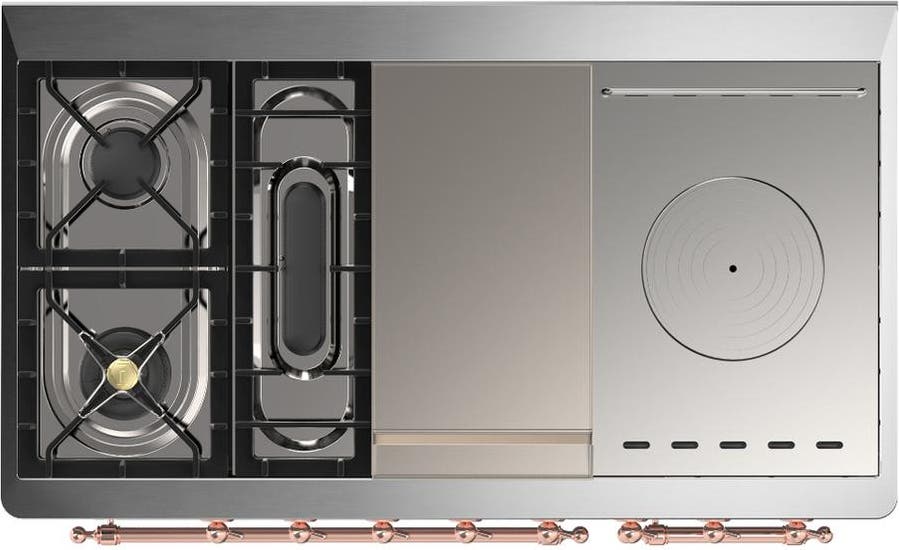 Ilve UM48FSNR3BUPLP Burgundy With Copper Trim, Liquid Propane