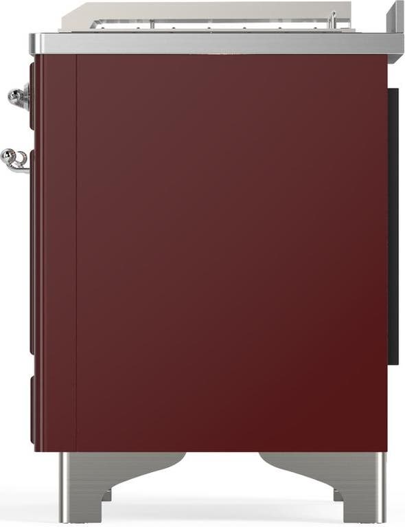 Ilve UM48FSNR3BUCLP Burgundy With Chrome Trim, Liquid Propane