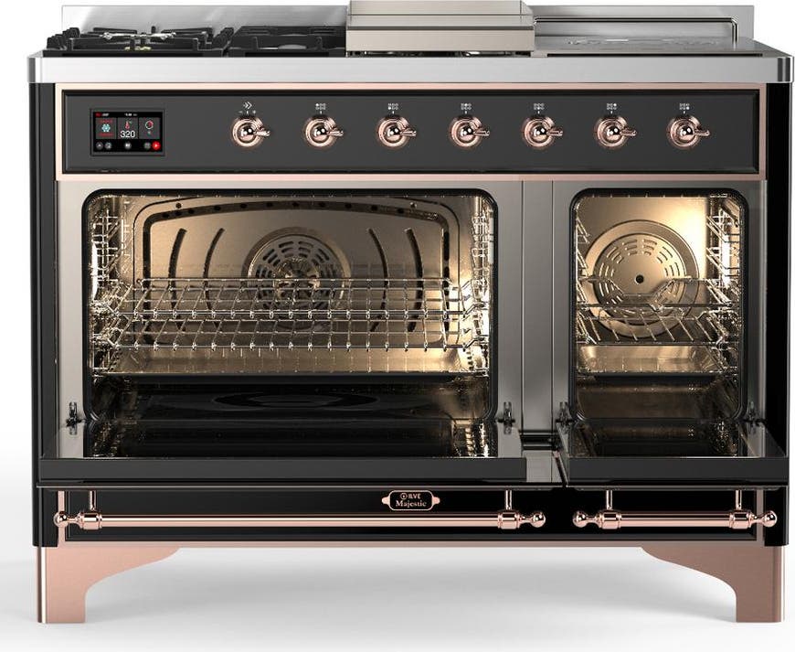 Ilve UM48FSNR3BKPLP Glossy Black With Copper Trim, Liquid Propane