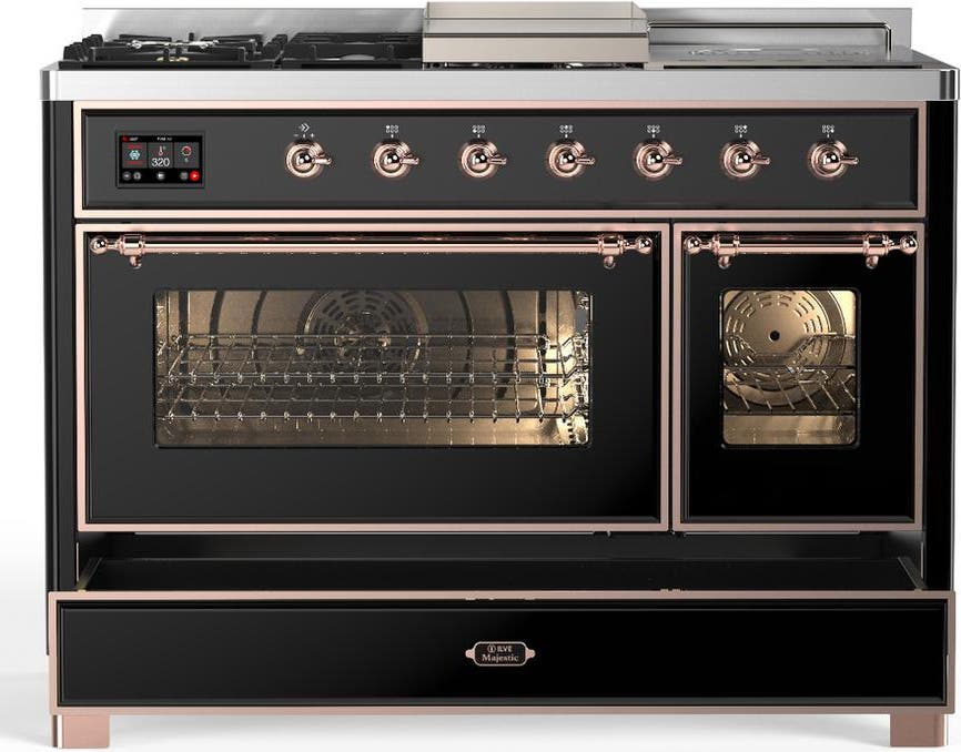 Ilve UM48FSNR3BKP Glossy Black With Copper Trim, Natural Gas