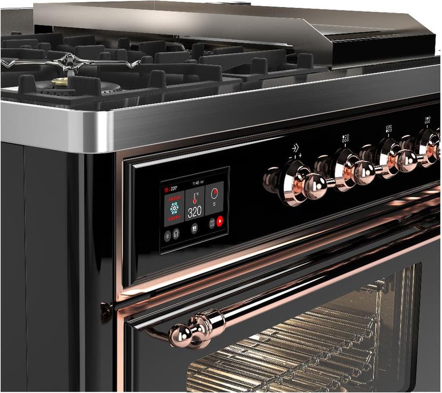 Ilve UM48FSNR3BKP Glossy Black With Copper Trim, Natural Gas