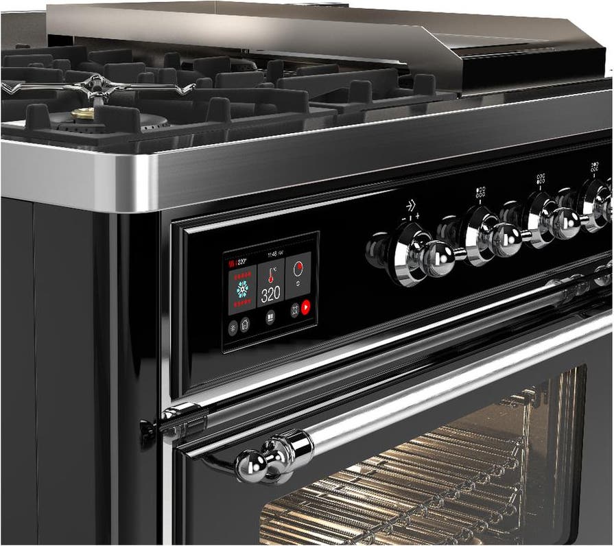 Ilve UM48FSNR3BKCLP Glossy Black With Chrome Trim, Liquid Propane