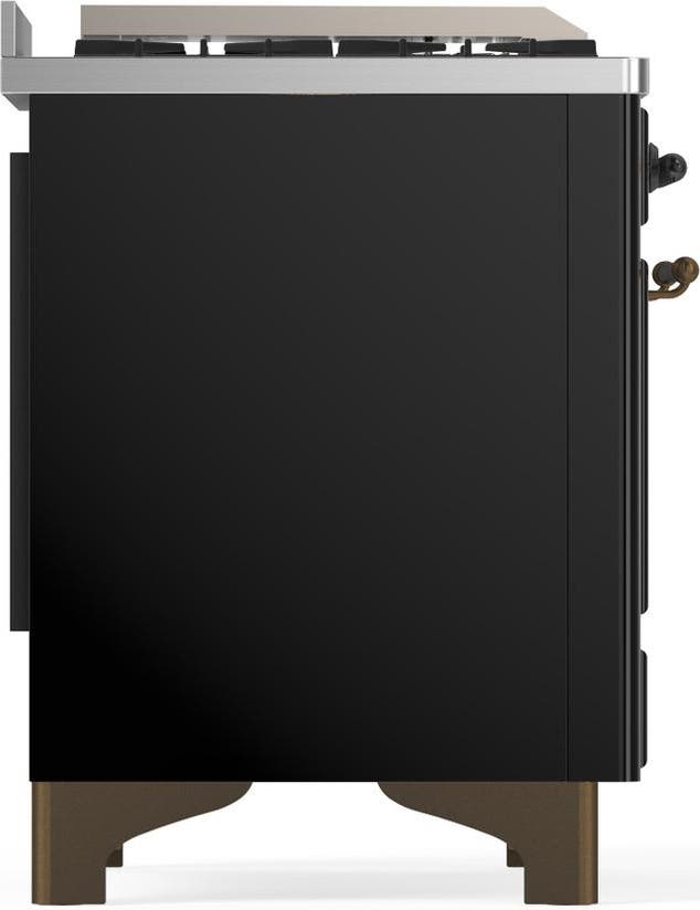 Ilve UM48FSNR3BKBLP Glossy Black With Burnished Trim, Liquid Propane
