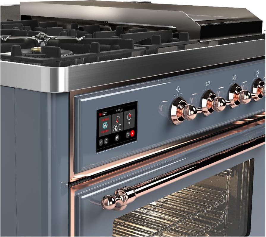 Ilve UM48FSNR3BGPLP Blue Grey With Copper Trim, Liquid Propane