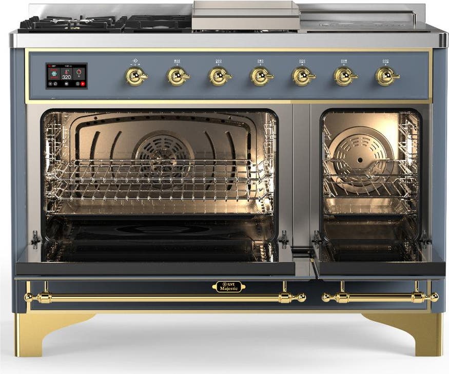 Ilve UM48FSNR3BGGLP Blue Grey With Brass Trim, Liquid Propane