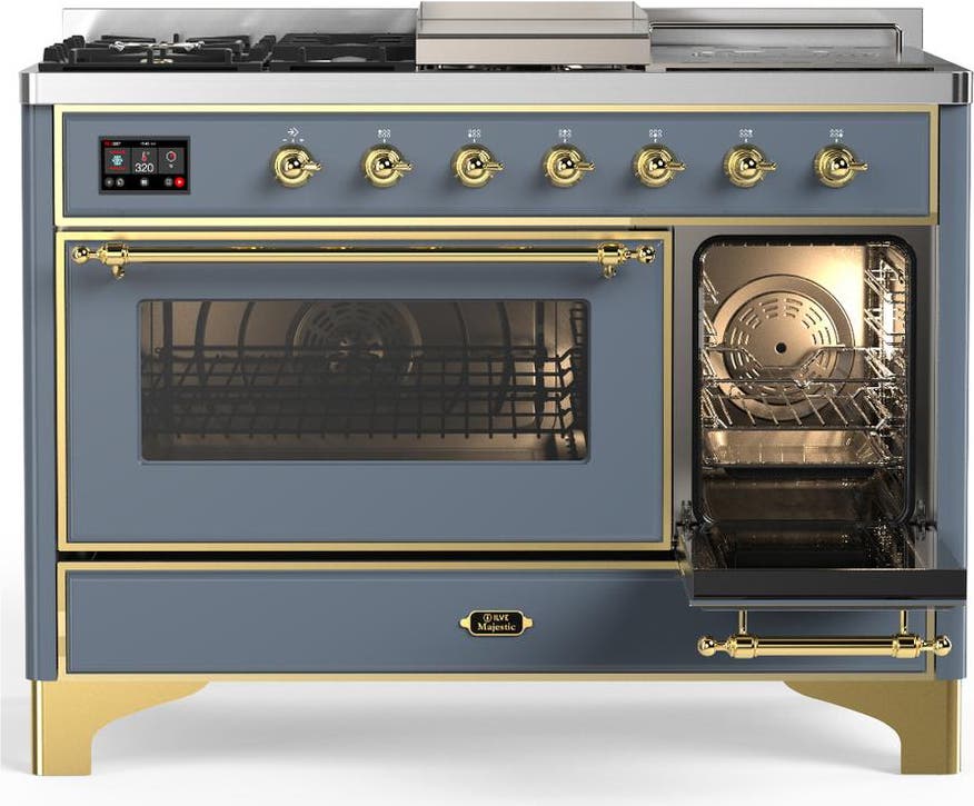 Ilve UM48FSNR3BGG Blue Grey With Brass Trim, Natural Gas