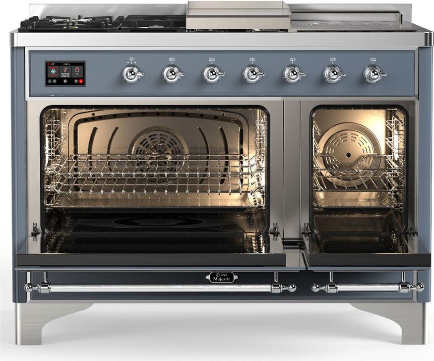 Ilve UM48FSNR3BGC Blue Grey With Chrome Trim, Natural Gas