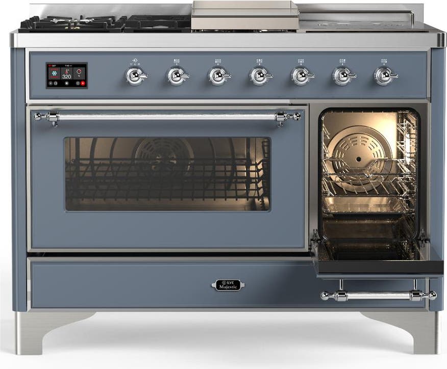 Ilve UM48FSNR3BGC Blue Grey With Chrome Trim, Natural Gas
