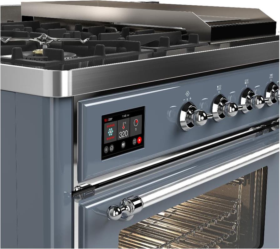 Ilve UM48FSNR3BGC Blue Grey With Chrome Trim, Natural Gas