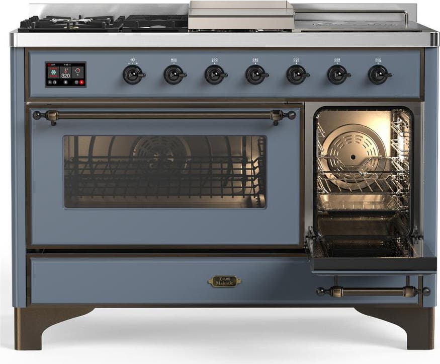 Ilve UM48FSNR3BGB Blue Grey With Burnished Trim, Natural Gas