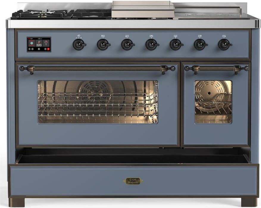 Ilve UM48FSNR3BGB Blue Grey With Burnished Trim, Natural Gas
