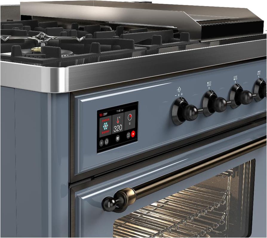 Ilve UM48FSNR3BGB Blue Grey With Burnished Trim, Natural Gas