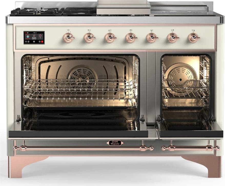 Ilve UM48FSNR3AWPLP Antique White With Copper Trim, Liquid Propane