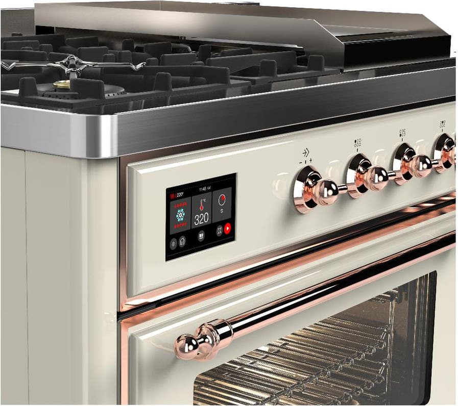 Ilve UM48FSNR3AWPLP Antique White With Copper Trim, Liquid Propane