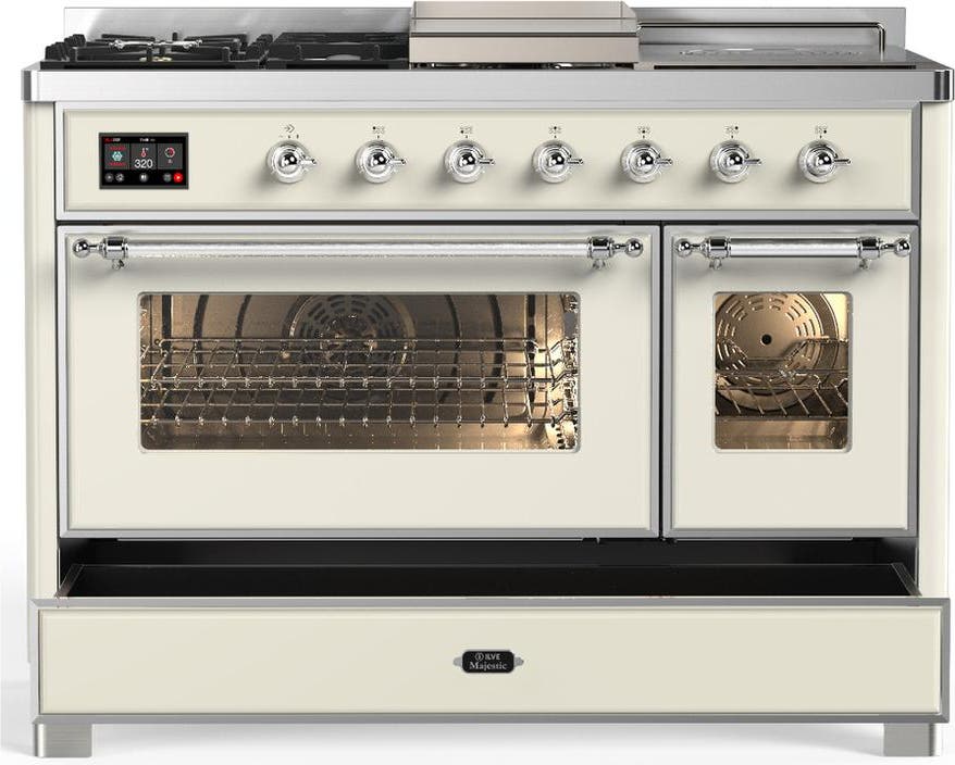 Ilve UM48FSNR3AWC Antique White With Chrome Trim, Natural Gas