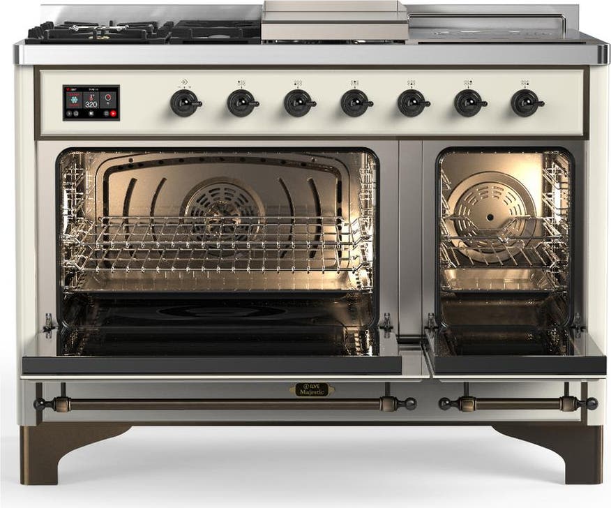 Ilve UM48FSNR3AWBLP Antique White With Burnished Trim, Liquid Propane