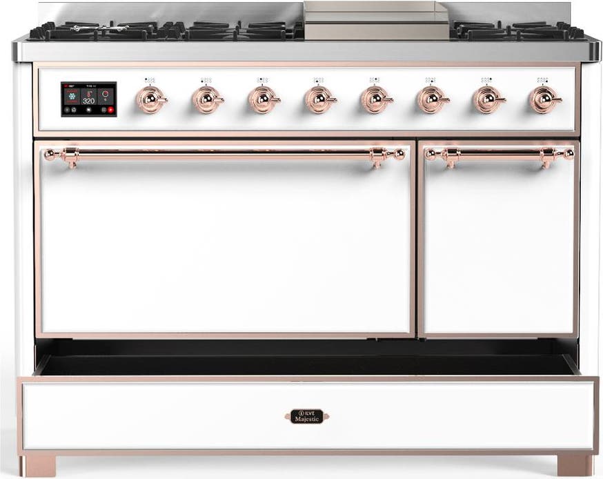 Ilve UM48FQNR3WHPLP White With Copper Trim, Liquid Propane