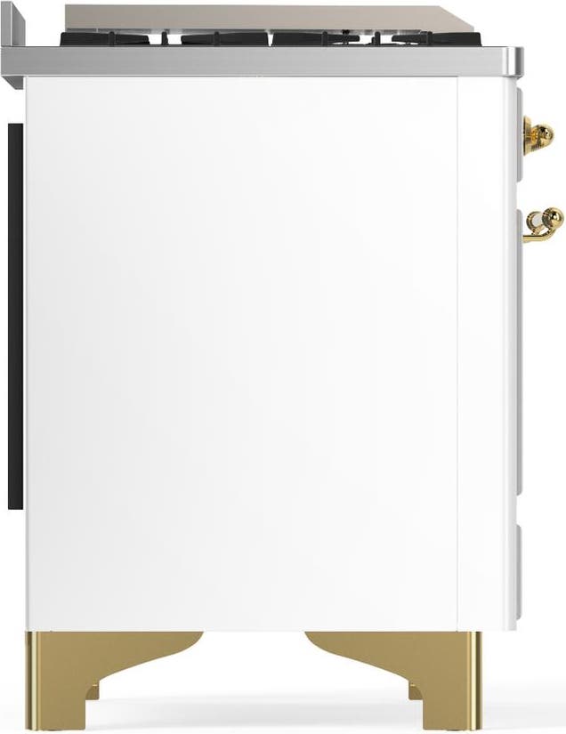Ilve UM48FQNR3WHGLP White With Brass Trim, Liquid Propane
