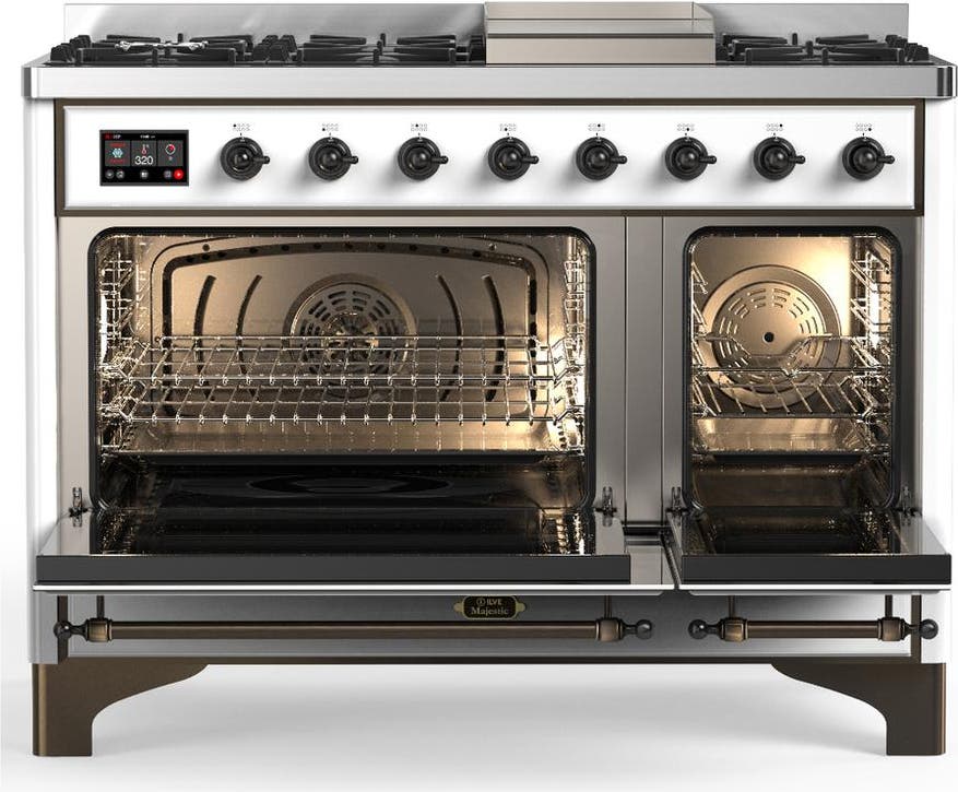 Ilve UM48FQNR3WHB White With Burnished Trim, Natural Gas