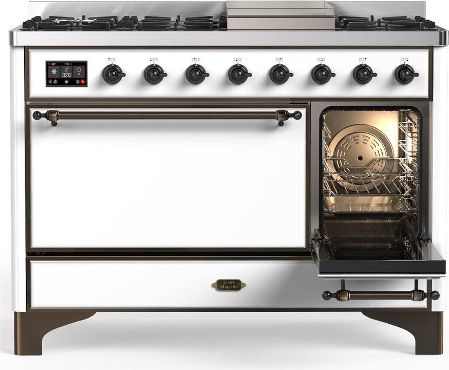 Ilve UM48FQNR3WHB White With Burnished Trim, Natural Gas