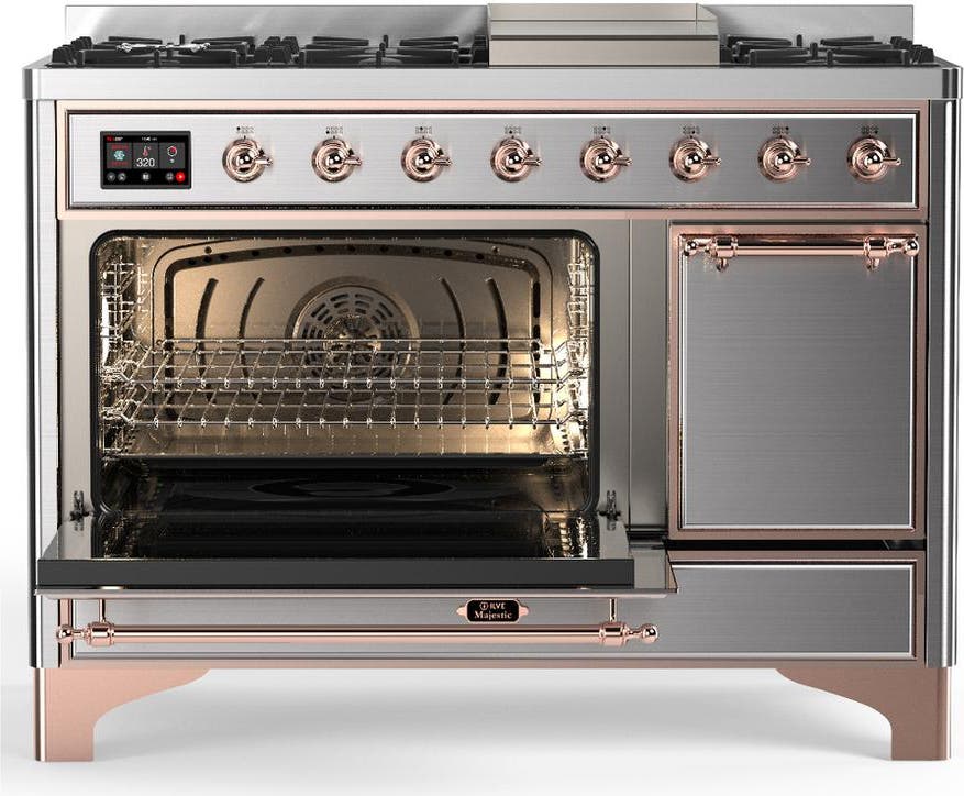 Ilve UM48FQNR3SSPLP Stainless Steel With Copper Trim, Liquid Propane