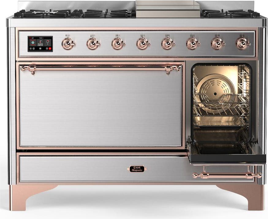 Ilve UM48FQNR3SSPLP Stainless Steel With Copper Trim, Liquid Propane