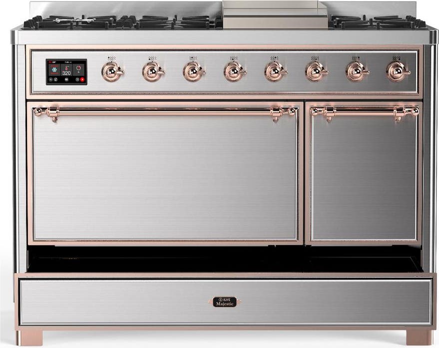 Ilve UM48FQNR3SSP Stainless Steel With Copper Trim, Natural Gas