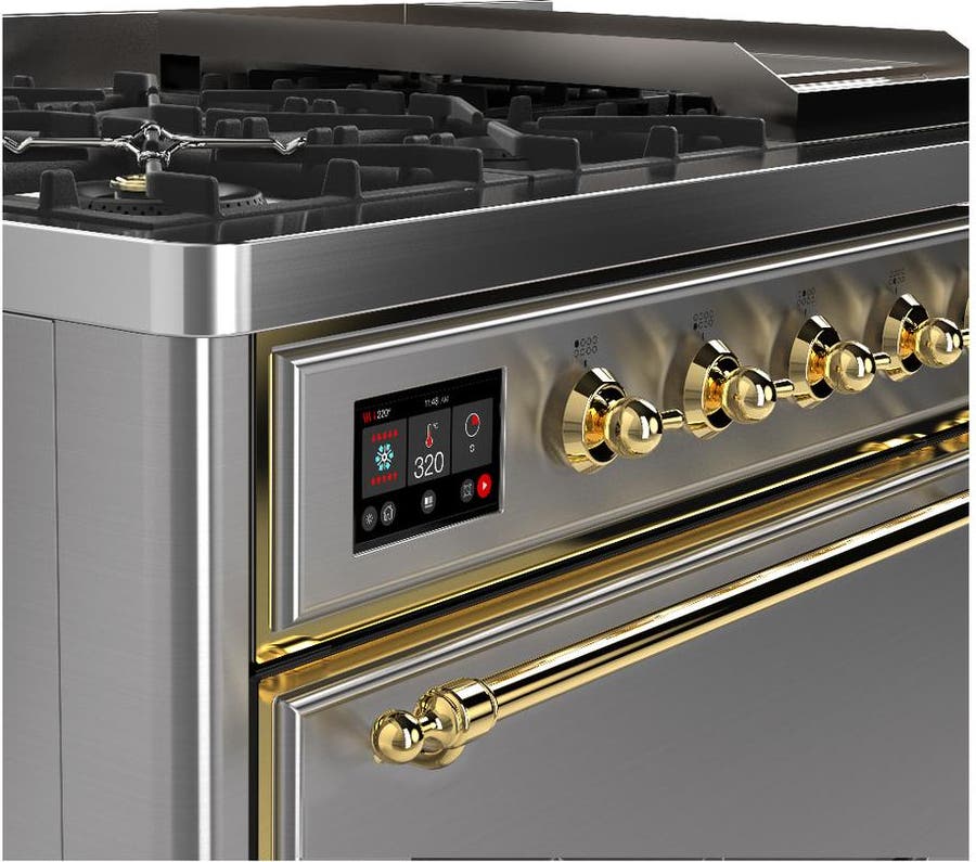 Ilve UM48FQNR3SSG Stainless Steel With Brass Trim, Natural Gas