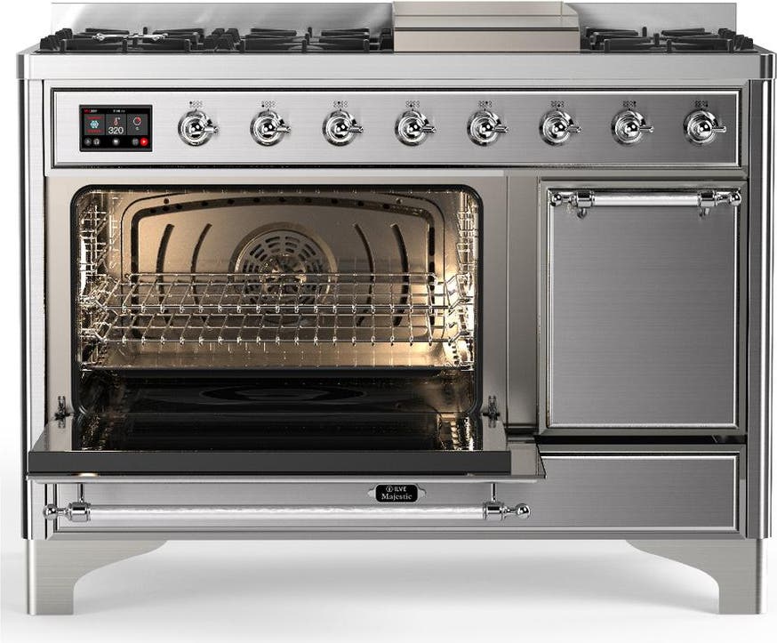 Ilve UM48FQNR3SSCLP Stainless Steel With Chrome Trim, Liquid Propane