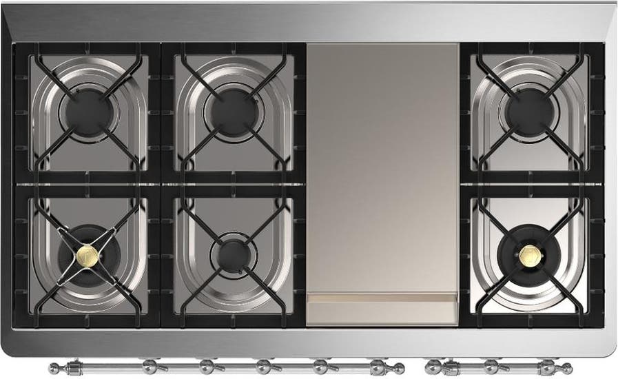Ilve UM48FQNR3SSCLP Stainless Steel With Chrome Trim, Liquid Propane