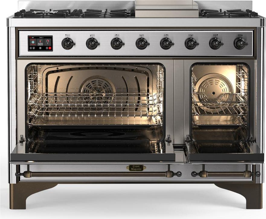 Ilve UM48FQNR3SSBLP Stainless Steel With Burnished Trim, Liquid Propan...