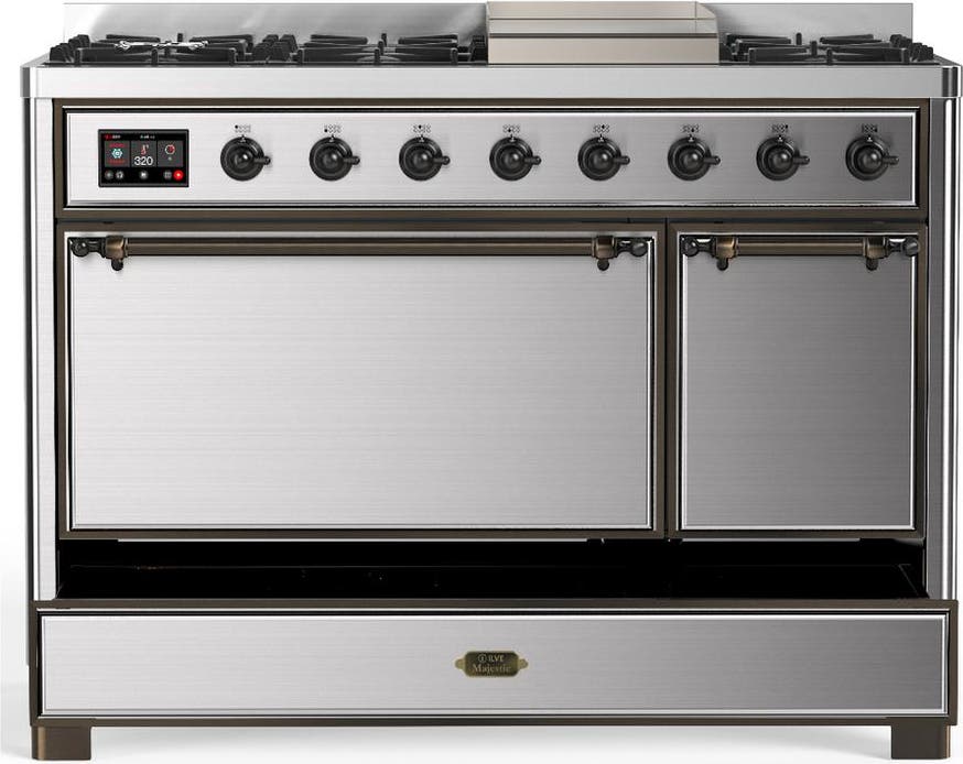 Ilve UM48FQNR3SSBLP Stainless Steel With Burnished Trim, Liquid Propan...