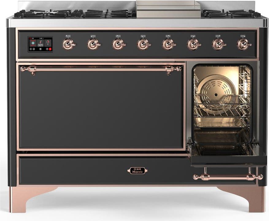 Ilve UM48FQNR3MGPLP Matte Graphite With Copper Trim, Liquid Propane