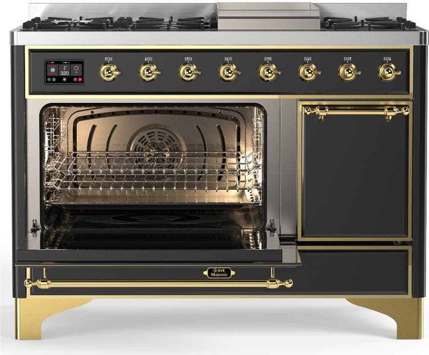 Ilve UM48FQNR3MGGLP Matte Graphite With Brass Trim, Liquid Propane