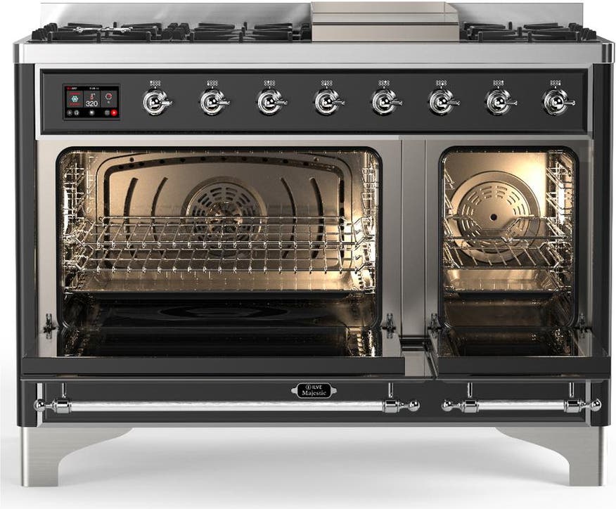 Ilve UM48FQNR3MGC Matte Graphite With Chrome Trim, Natural Gas
