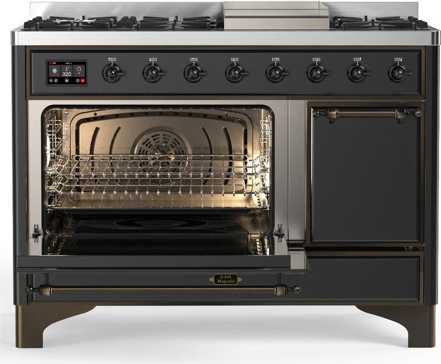Ilve UM48FQNR3MGB Matte Graphite With Burnished Trim, Natural Gas
