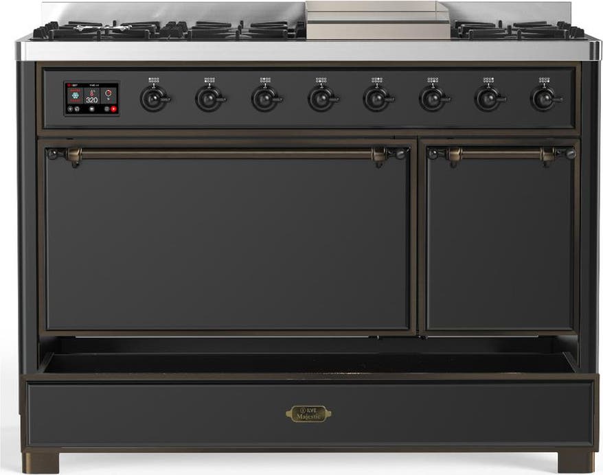 Ilve UM48FQNR3MGB Matte Graphite With Burnished Trim, Natural Gas