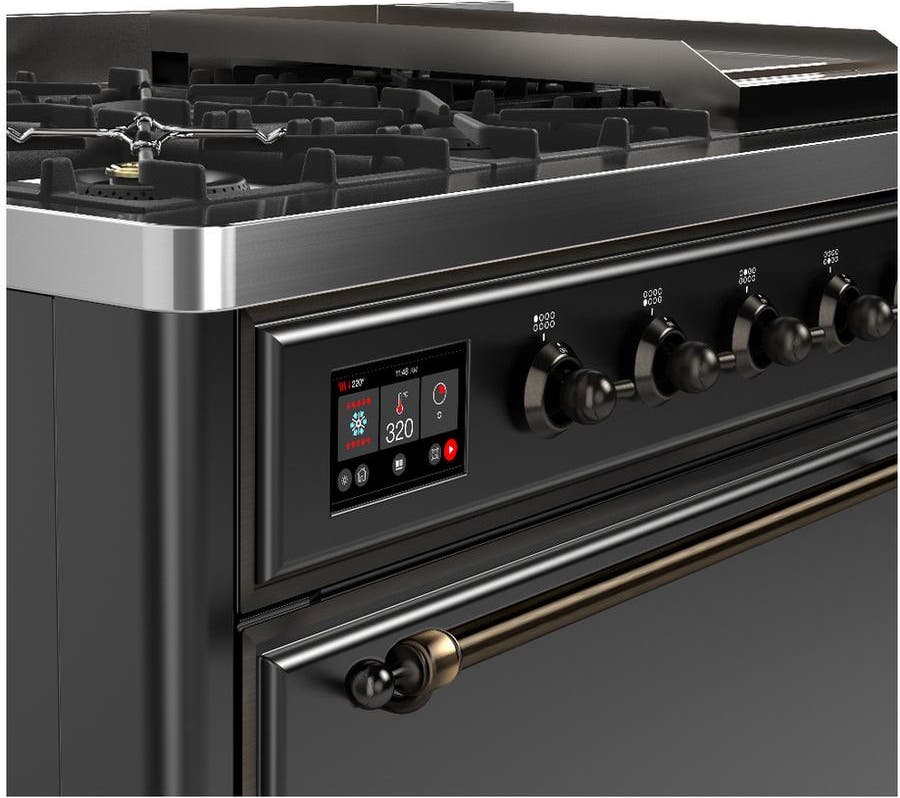 Ilve UM48FQNR3MGB Matte Graphite With Burnished Trim, Natural Gas