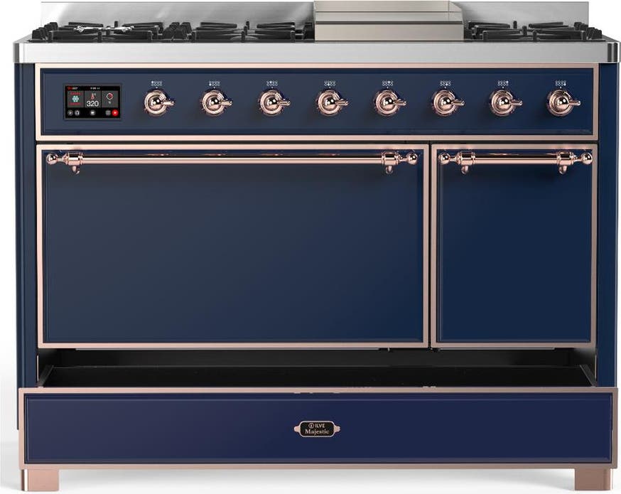 Ilve UM48FQNR3MBPLP Midnight Blue With Copper Trim, Liquid Propane