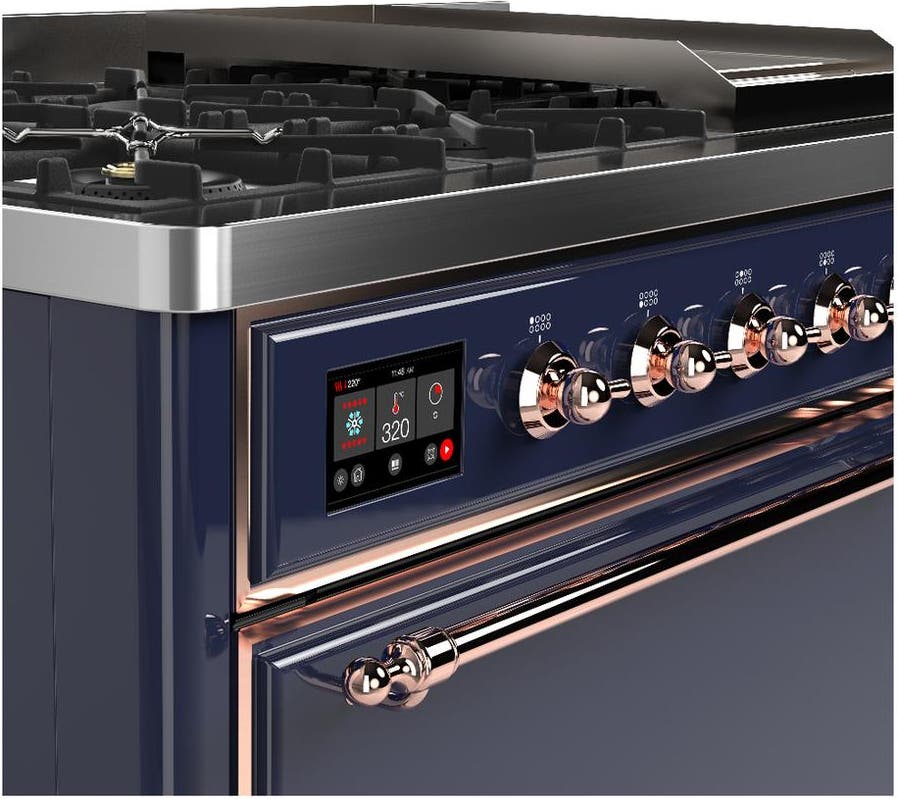 Ilve UM48FQNR3MBPLP Midnight Blue With Copper Trim, Liquid Propane