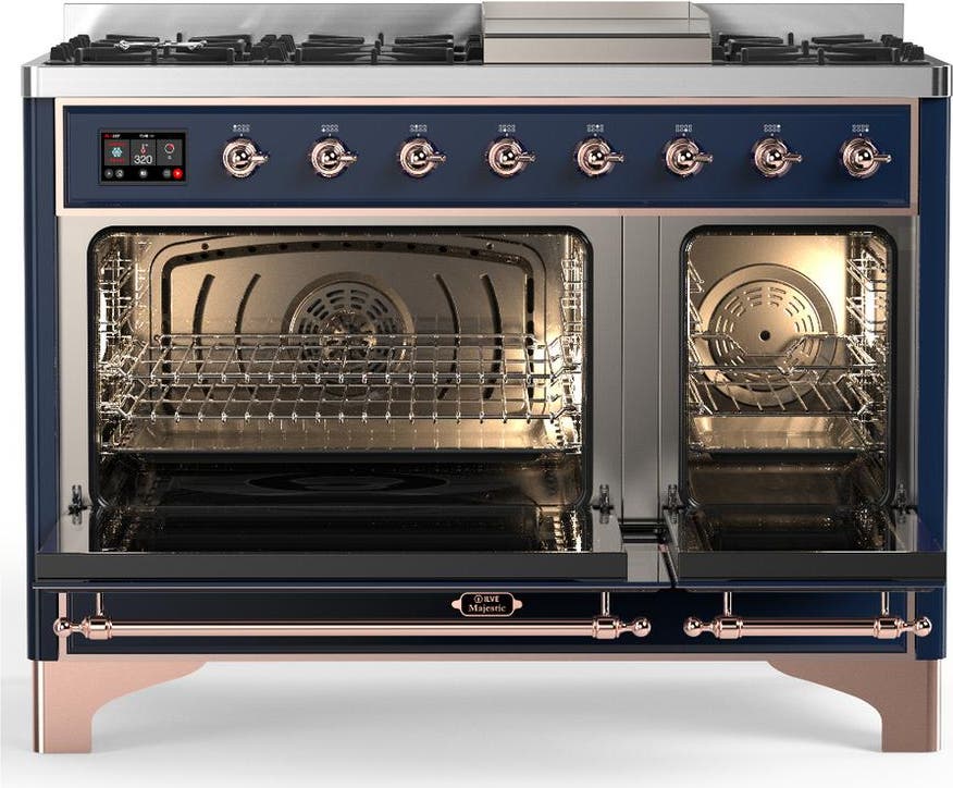 Ilve UM48FQNR3MBP Midnight Blue With Copper Trim, Natural Gas