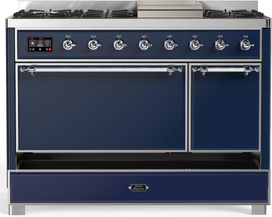 Ilve UM48FQNR3MBCLP Midnight Blue With Chrome Trim, Liquid Propane