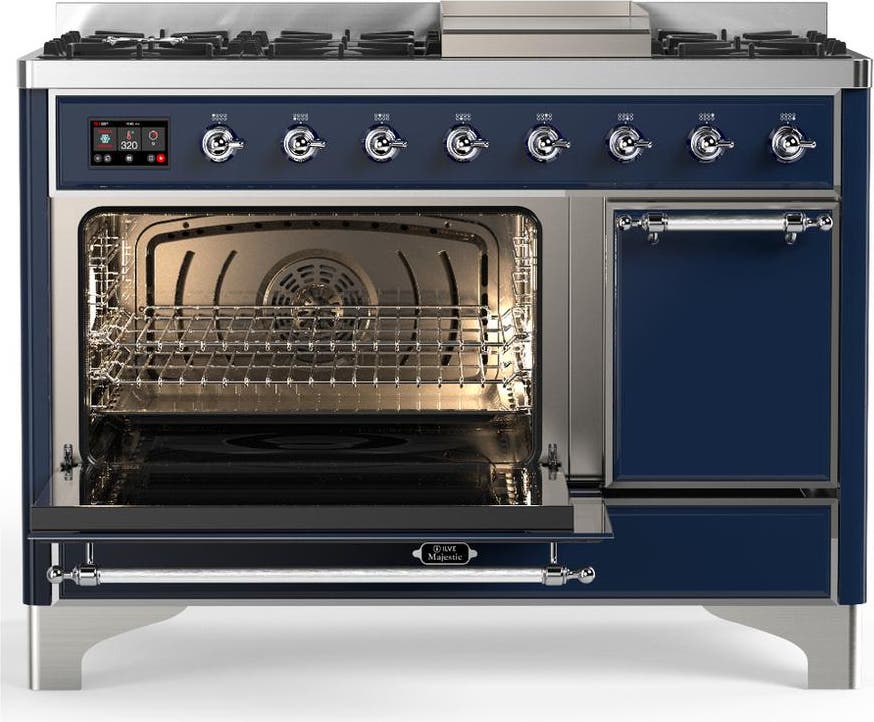 Ilve UM48FQNR3MBC Midnight Blue With Chrome Trim, Natural Gas