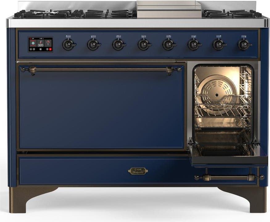Ilve UM48FQNR3MBBLP Midnight Blue With Burnished Trim, Liquid Propane