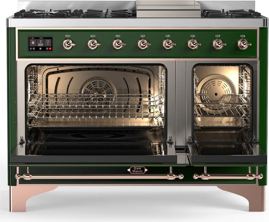 Ilve UM48FQNR3EGPLP Emerald Green With Copper Trim, Liquid Propane