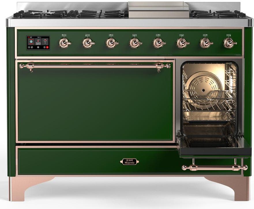 Ilve UM48FQNR3EGPLP Emerald Green With Copper Trim, Liquid Propane