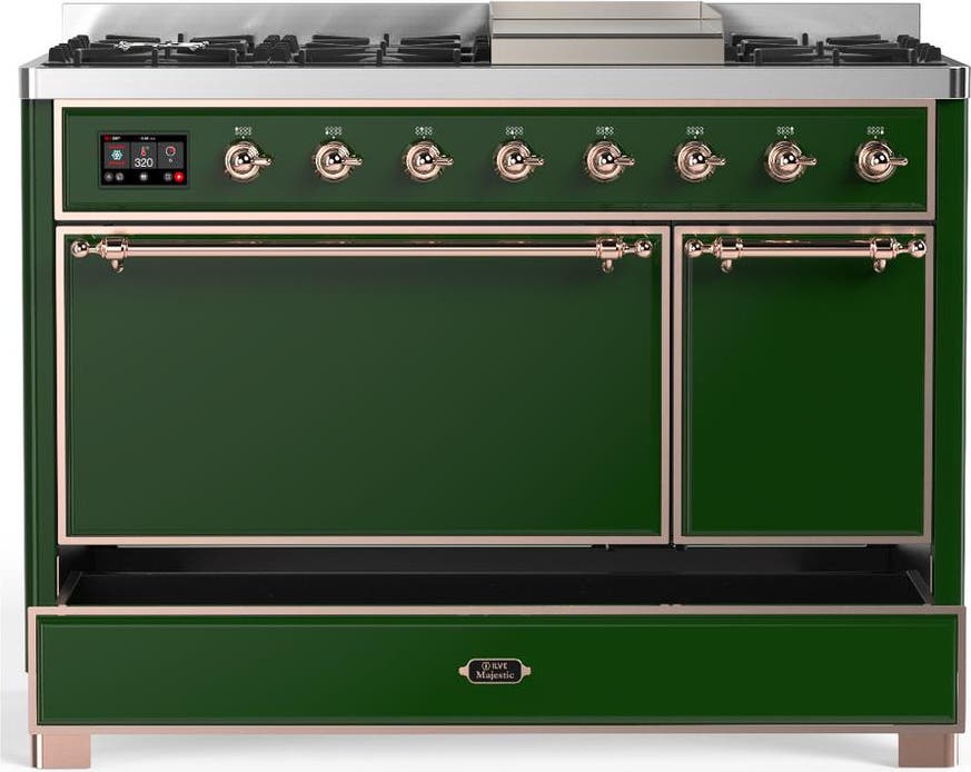 Ilve UM48FQNR3EGPLP Emerald Green With Copper Trim, Liquid Propane
